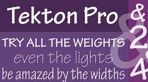 Ejemplo de fuente Tekton Pro Extended Light